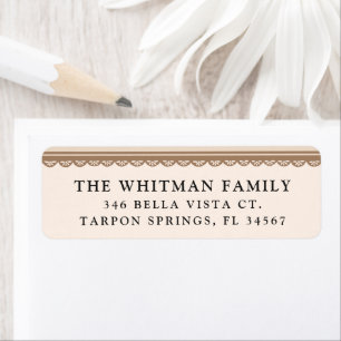 Scallop Lace Ribbon Christmas Return Address
