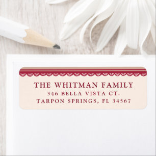 Scallop Lace Ribbon Christmas Return Address