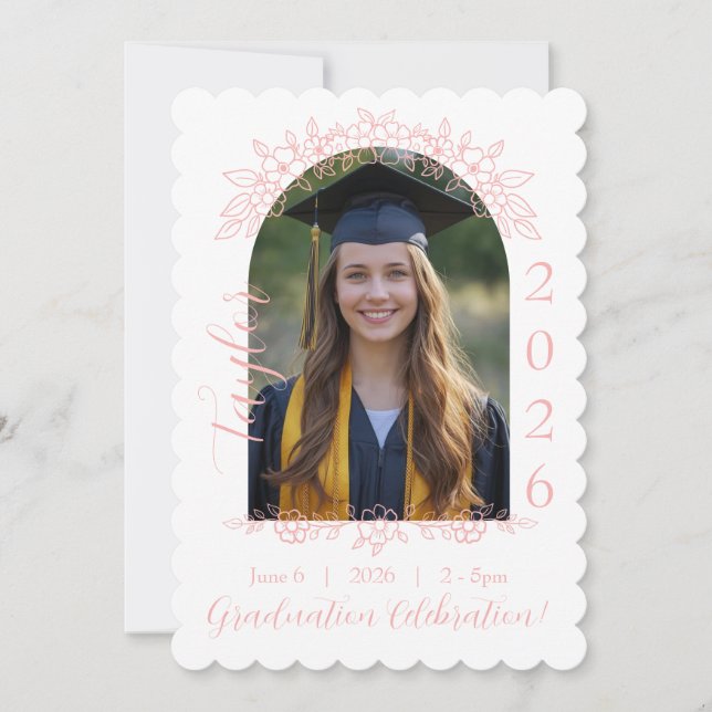 Scallop Photo Keepsake Graduation Invitation 2026 (Front)