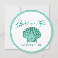 Scallop Seashell Beach Wedding | aqua