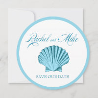 Scallop Seashell Beach Wedding | mint blue