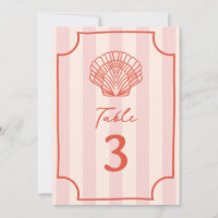 Scallop Seashell Pink Stripe Wedding