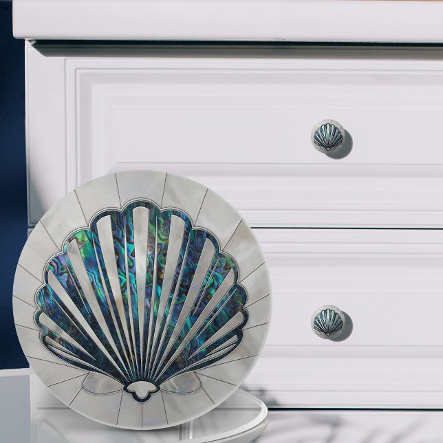 Scallop Shell - Abalone and Pearl Ceramic Knob (Creator Uploaded)