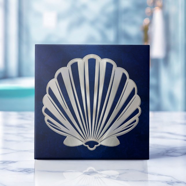 Scallop Shell - Blue Marble and Pearl Tile (Creator Uploaded)