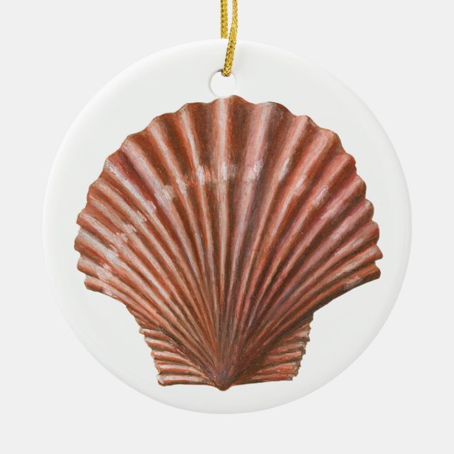 Scallop Shell Ceramic Tree Decoration (Front)