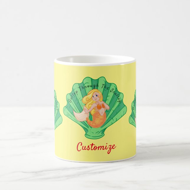 Scallop Shell Mermaid Thunder_Cove   Coffee Mug (Center)