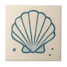 Scallop Shell Minimalist Ocean Tile