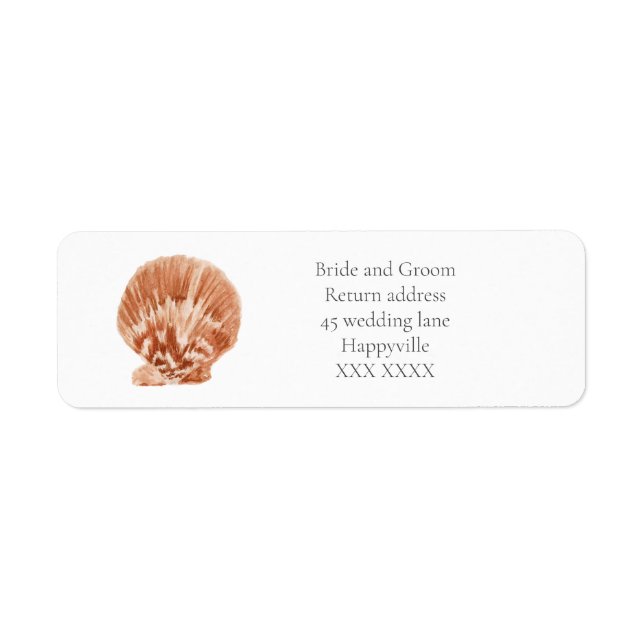 Scallop Shell Return Address Label (Front)