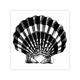 Scallop Shell Vintage Illustration Self-inking Stamp