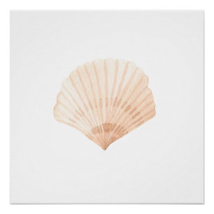 Scallop Shell Watercolor Print