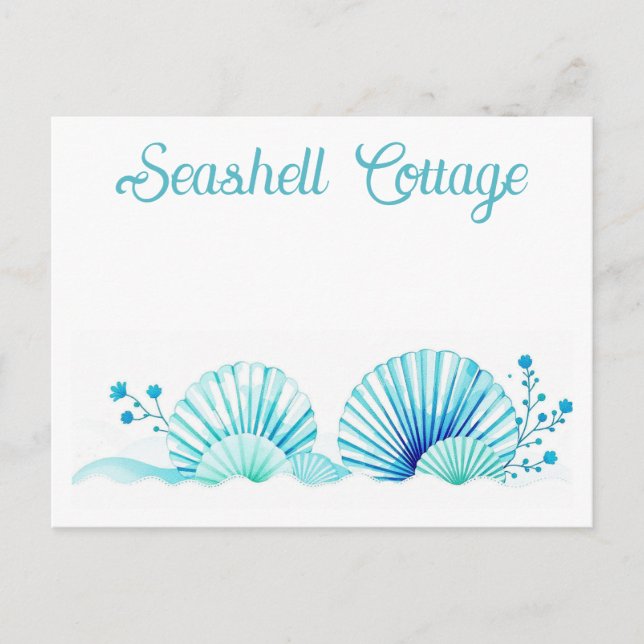 Scallop Shells and Flowers Postcard (Front)