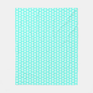 Scallop Shells Pattern Aquamarine Fleece Blanket