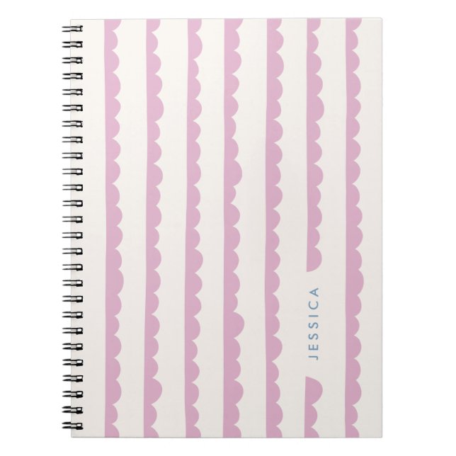 Scallop Stripes Journal - Orchid (Front)