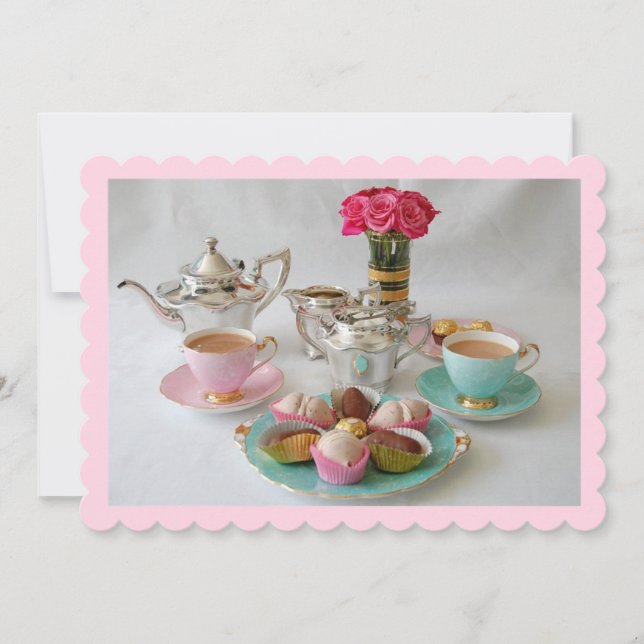 Scalloped Afternoon Tea Invitation (Front)