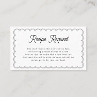 Scalloped Border Bridal Recipe Request Card