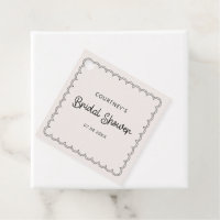 Scalloped border Bridal Shower Favour Tag