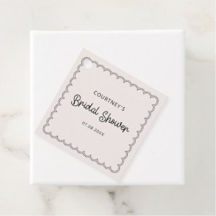 Scalloped border Bridal Shower Favour Tag