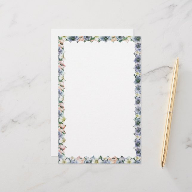 scalloped border stationery (Front/Back In Situ)