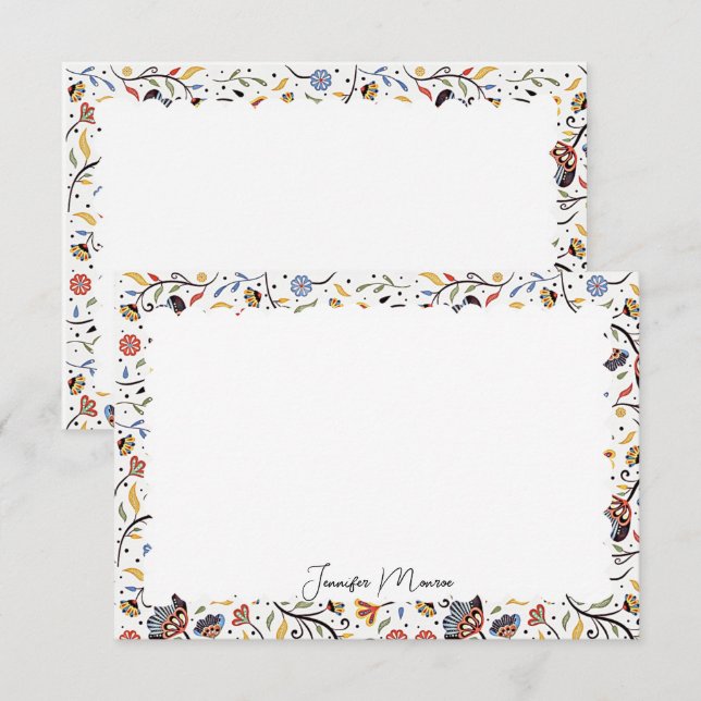 scalloped border stationery card (Front/Back)