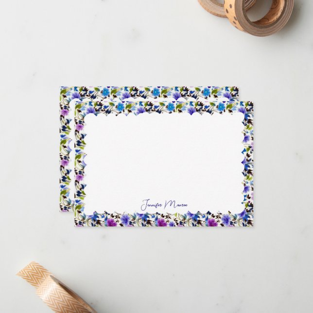 scalloped border stationery card (Front/Back In Situ)