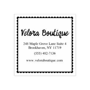 Scalloped Business Address Stamp for Boutique Mail