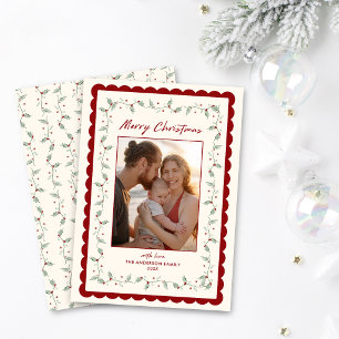 Scalloped Christmas Family Photo Holiday Card