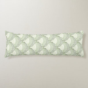 Scalloped Dots Gradient Ombre Green Pattern  Body Cushion