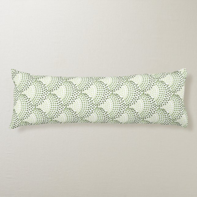 Scalloped Dots Gradient Ombre Green Pattern  Body Cushion (Front)