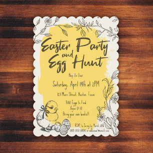 Scalloped Easter Party & Egg Hunt Invite