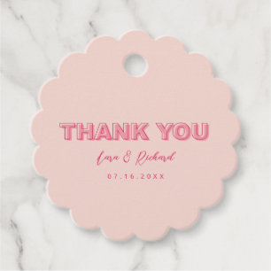 Scalloped Edge Bold Outline Thank You Favour Tags