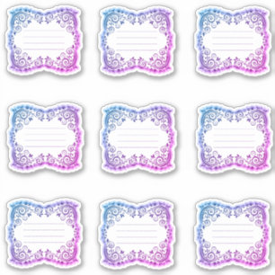 Scalloped filigree lined labels