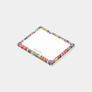 scalloped floral border stationery post-it notes