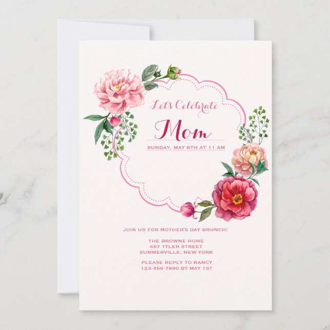 Scalloped Floral Invitation (Front)