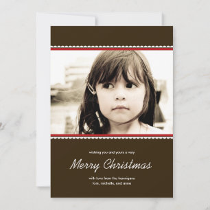 Scalloped Frame Holiday Photo Cards - Red -