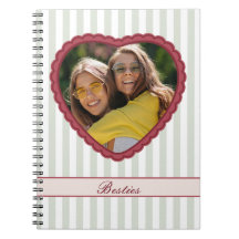 Scalloped Heart Custom Photo & Text Best Friends