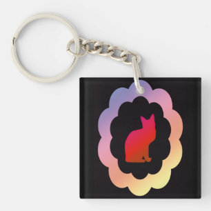 Scalloped Kitty - Key Ring