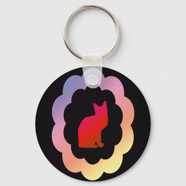 Scalloped Kitty - Key Ring (Front)