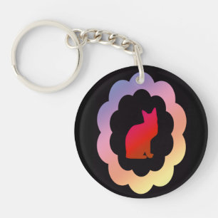 Scalloped Kitty - Key Ring