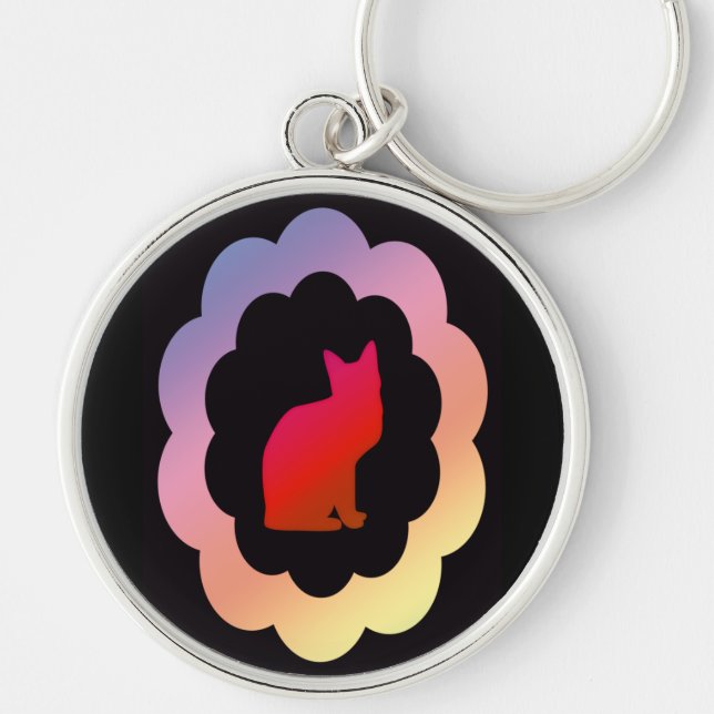 Scalloped Kitty - Key Ring (Front)