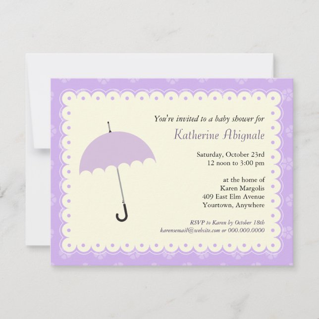 Scalloped Lace Baby Shower Invitation (Front)