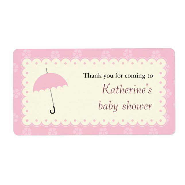 Scalloped Lace Baby Shower Label (Front)