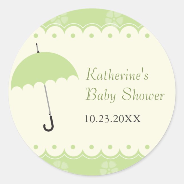 Scalloped Lace Baby Shower Sticker (Front)
