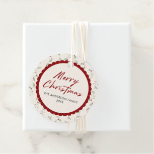 Scalloped Merry Christmas Favour Tags