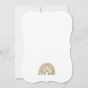 Scalloped Minimalist Retro Rainbow Note Card