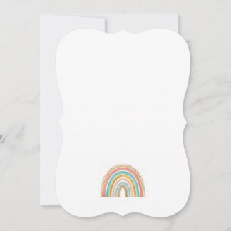 Scalloped Minimalist Retro Rainbow Note Card