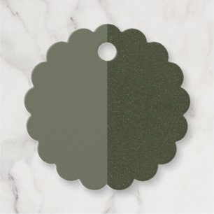 Scalloped Moss Green Favour Tag Duo Finish - Custo