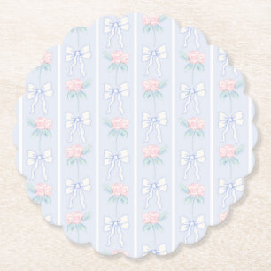 Scalloped Paper Coaster Grandmillennial Flowers