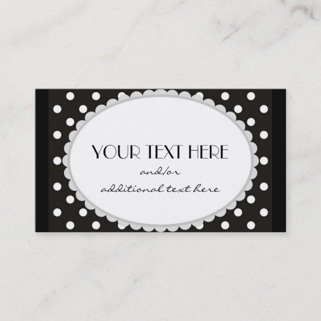 Scalloped Polka Dot Business Card (Front)