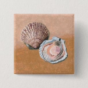 Scallops Still Life 15 Cm Square Badge