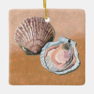 Scallops Still Life Ceramic Ornament
